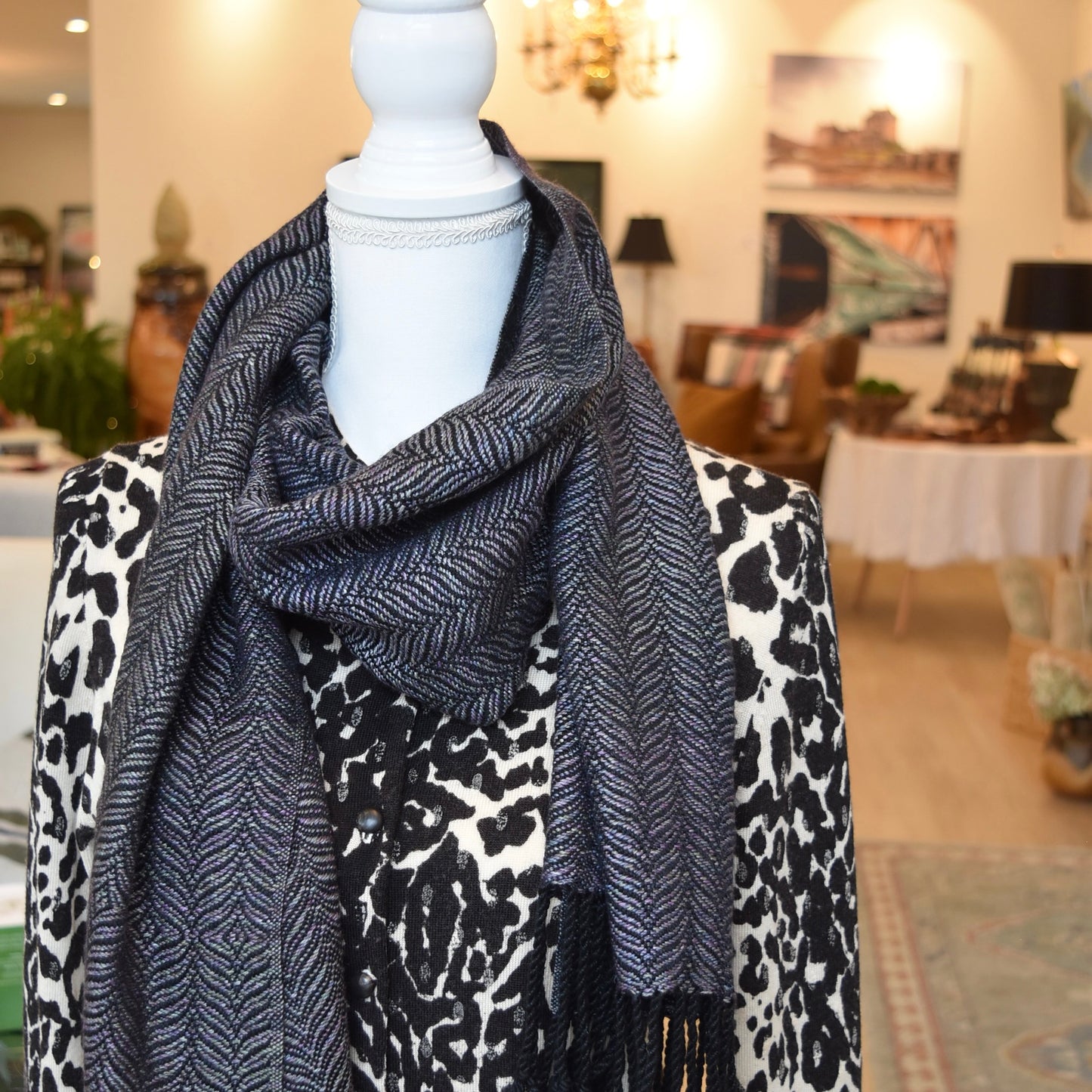 Iridescent Black Scarf by Kristina Nichols