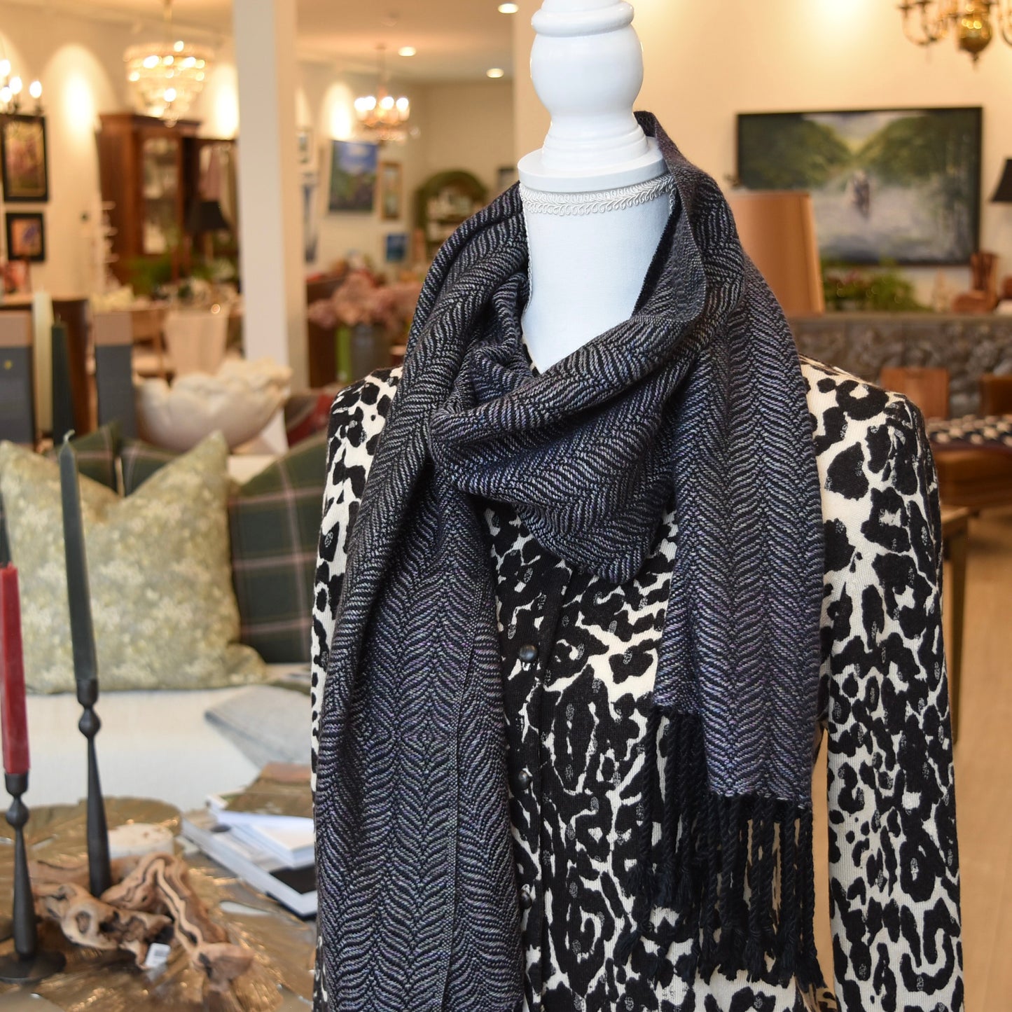 Iridescent Black Scarf by Kristina Nichols