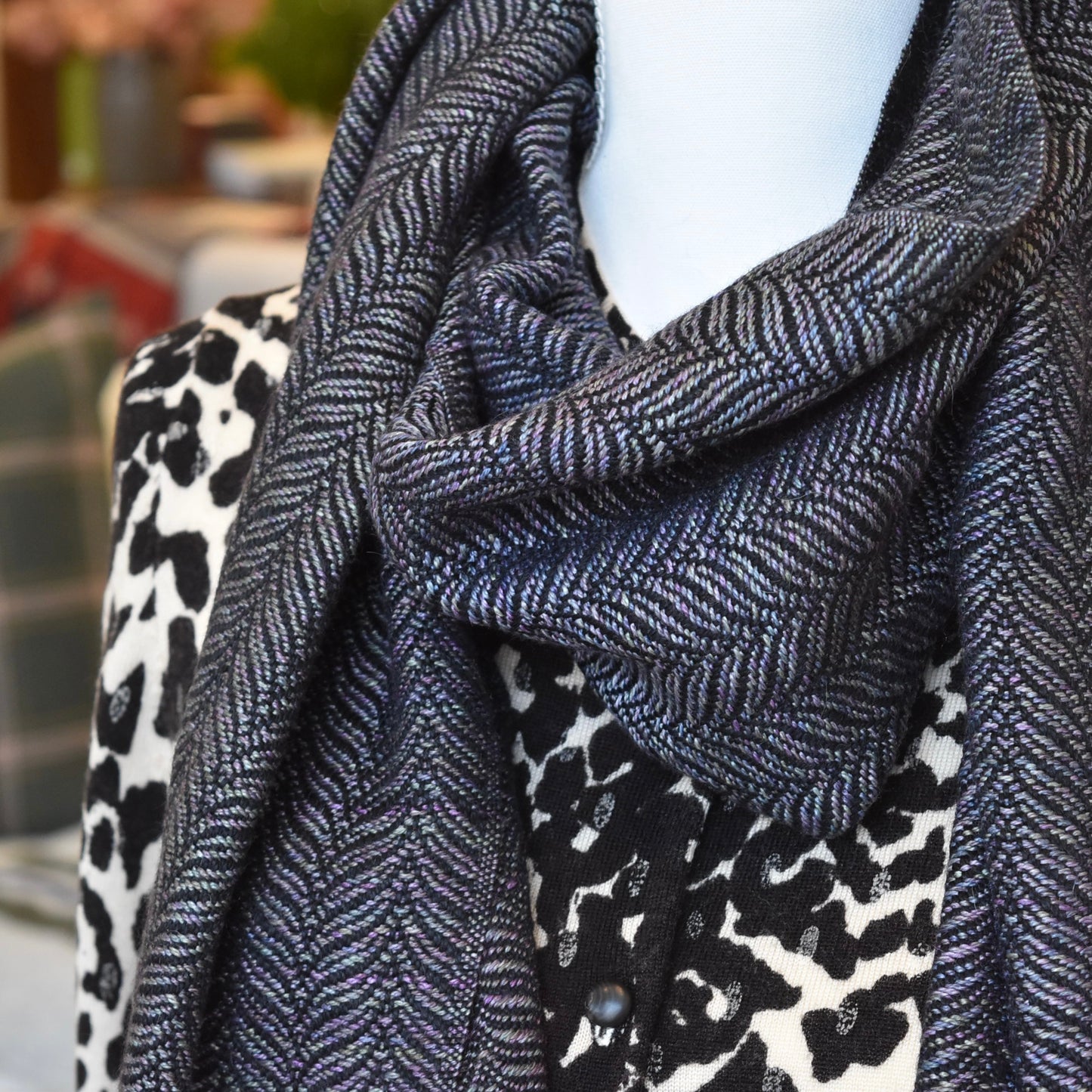 Iridescent Black Scarf by Kristina Nichols