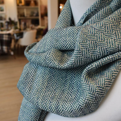 White, Blue, and Green Scarf by Kristina Nichols