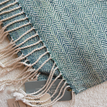 White, Blue, and Green Scarf by Kristina Nichols