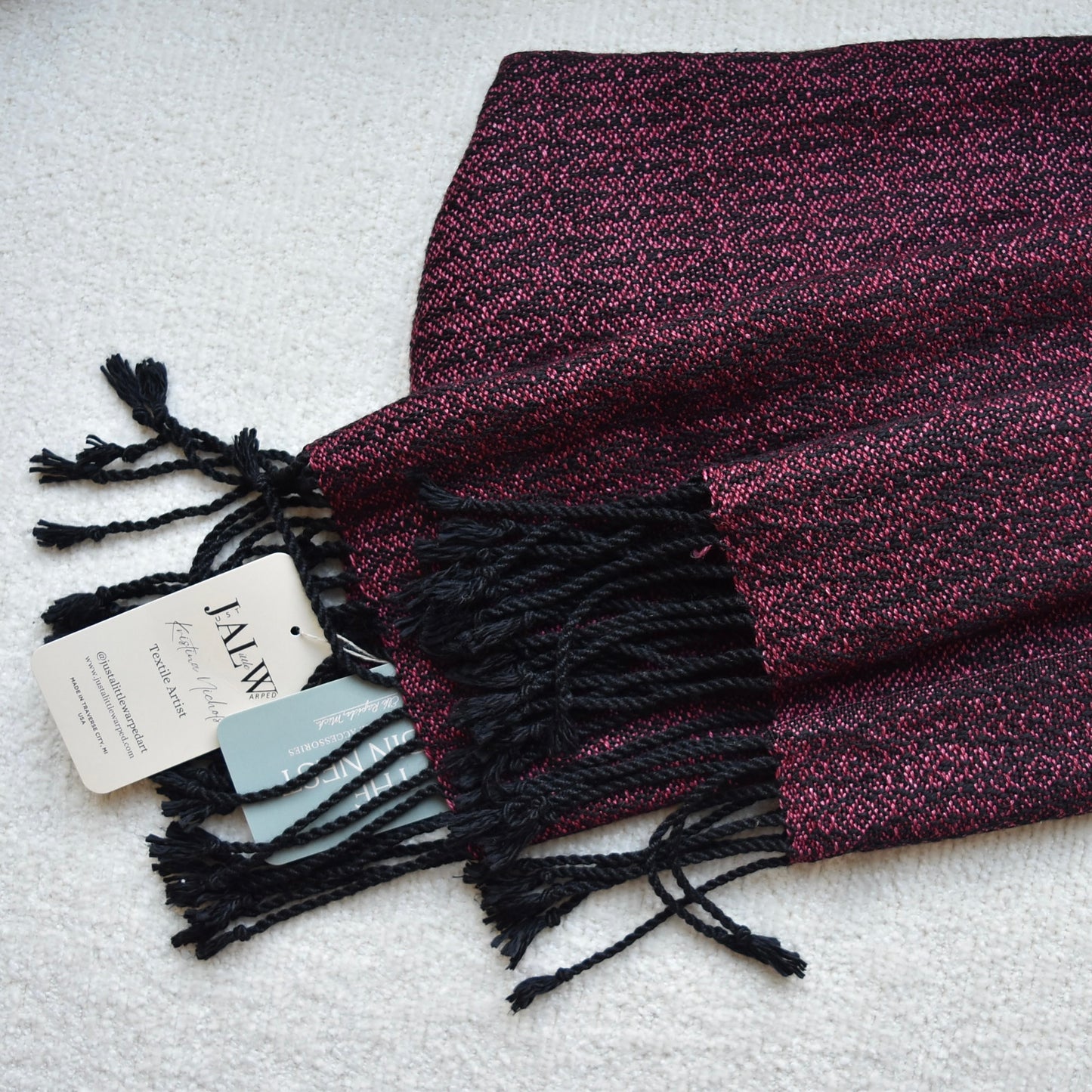 Pink and Black Scarf by Kristina Nichols