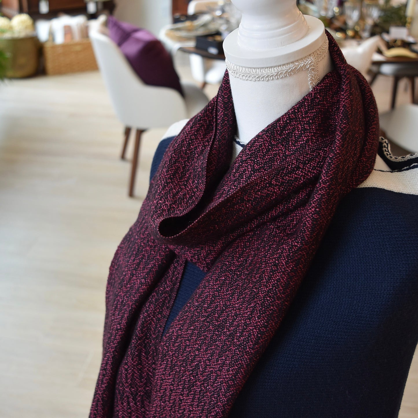 Pink and Black Scarf by Kristina Nichols