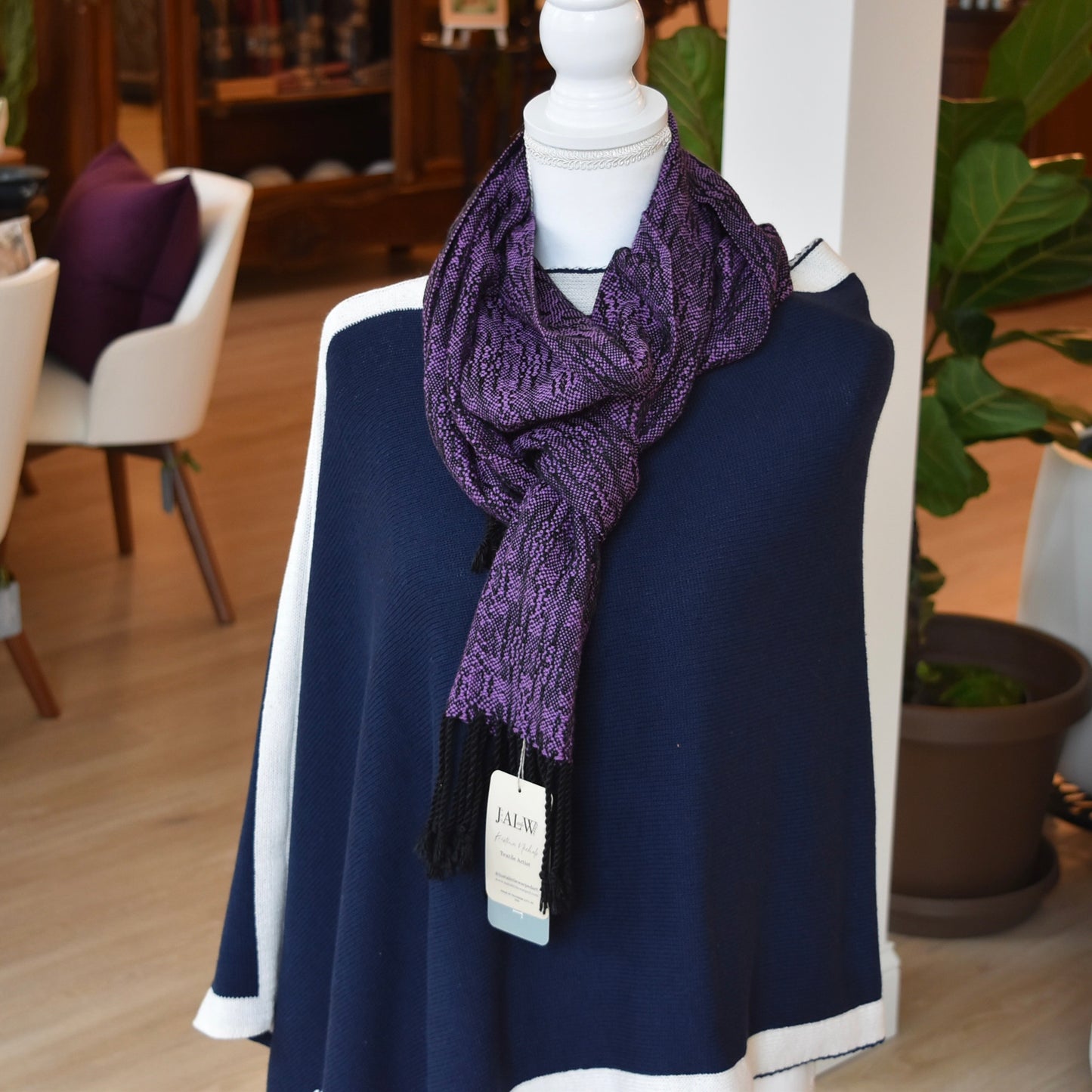 Black and Purple Scarf by Kristina Nichols