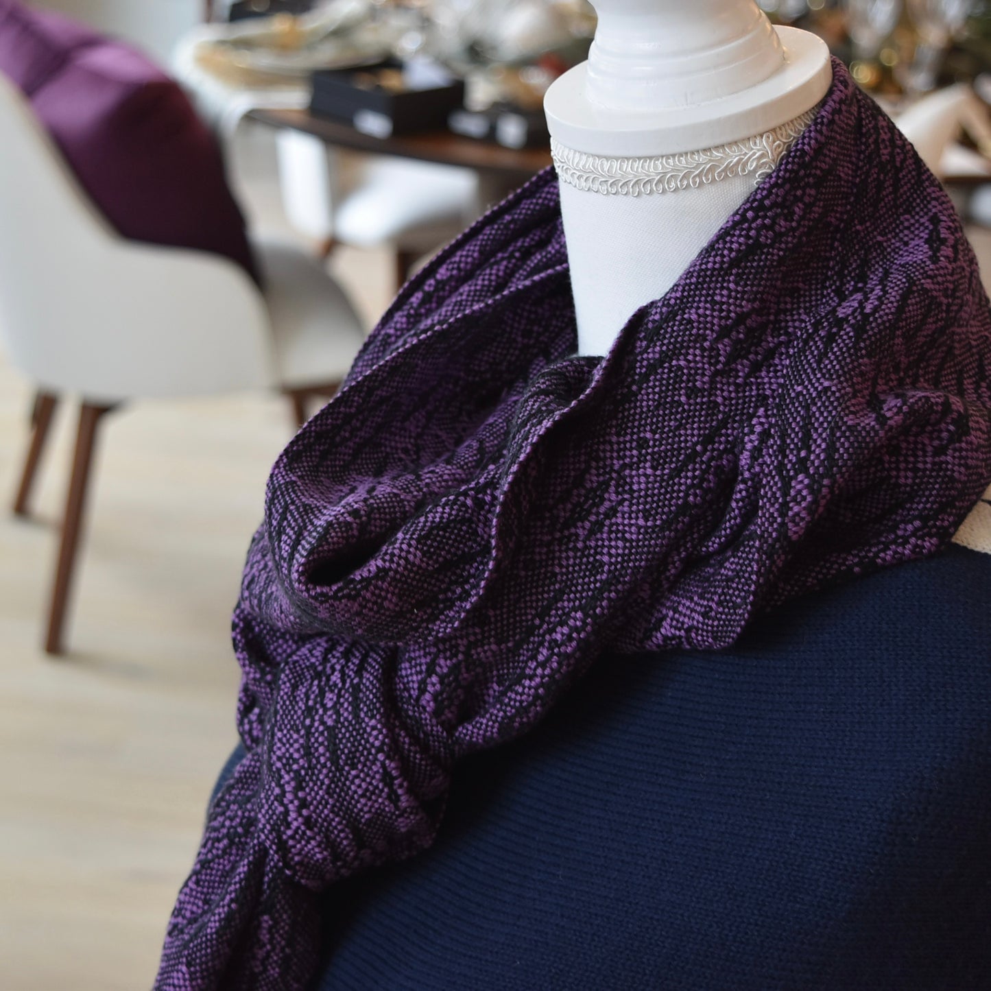Black and Purple Scarf by Kristina Nichols