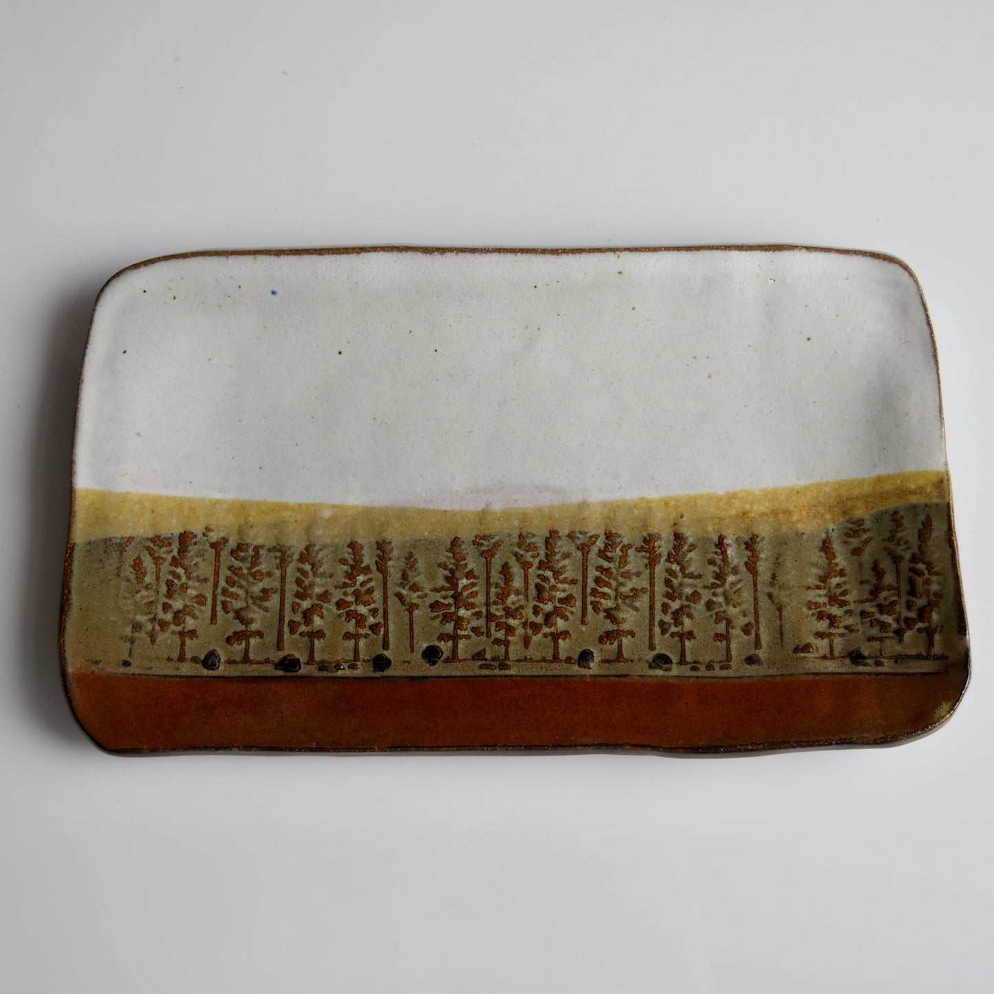 Medium Autumn Tone Dish by Jan Toscano