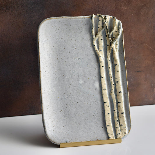 Medium Handmade Dish in Light Blue Birch by Jan Toscano