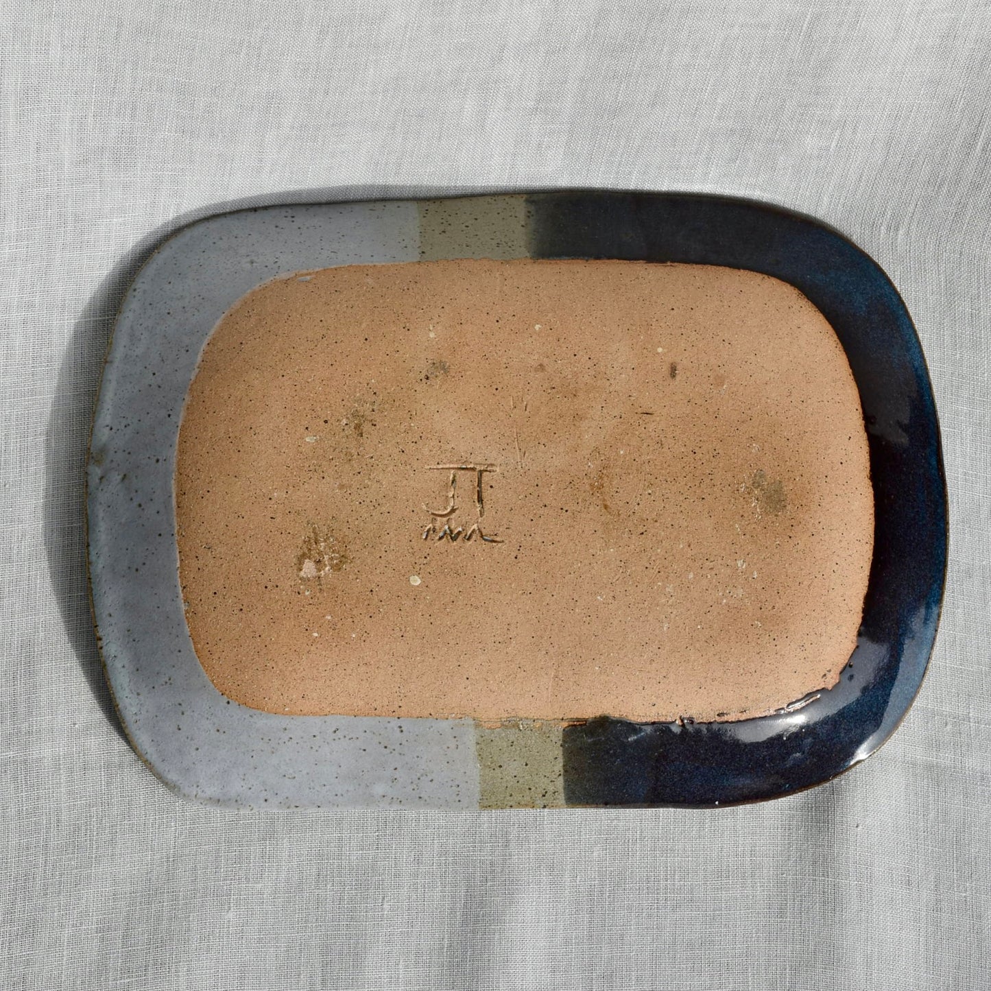 Large Blue Tone Birch Dish by Jan Toscano