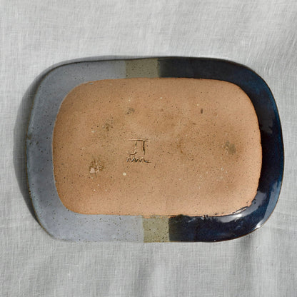 Large Blue Tone Birch Dish by Jan Toscano