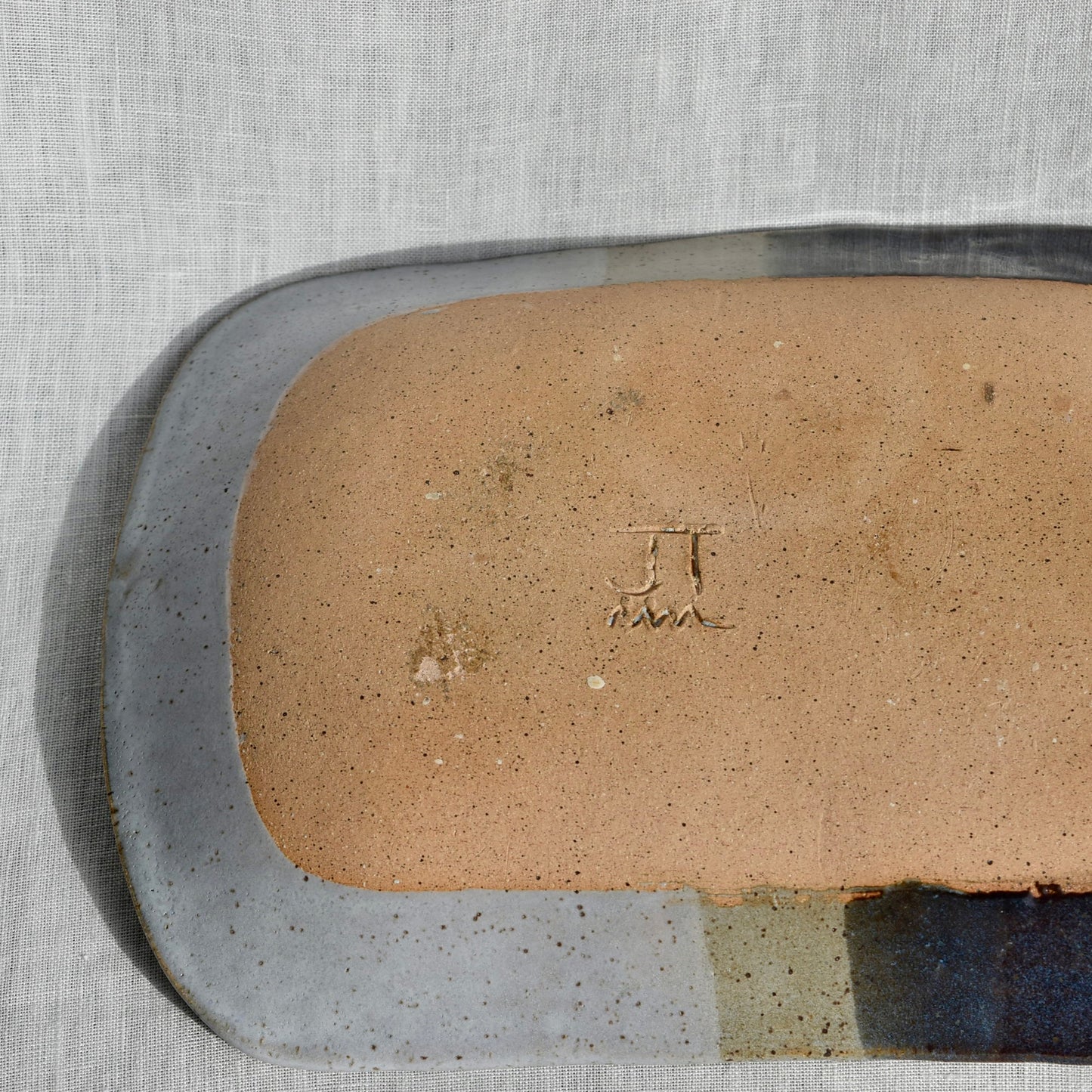 Large Blue Tone Birch Dish by Jan Toscano