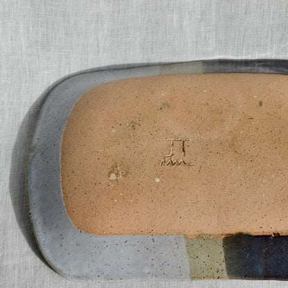 Large Blue Tone Birch Dish by Jan Toscano