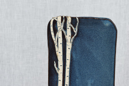 Medium Dark Blue Birch Dish by Jan Toscano