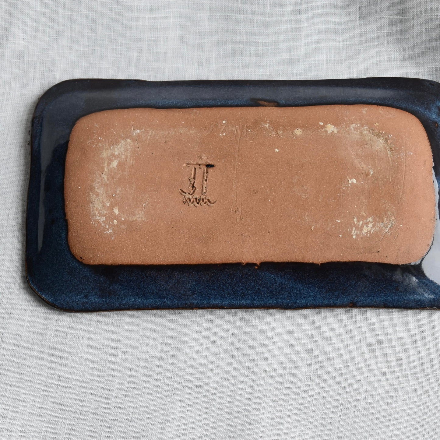 Medium Dark Blue Birch Dish by Jan Toscano