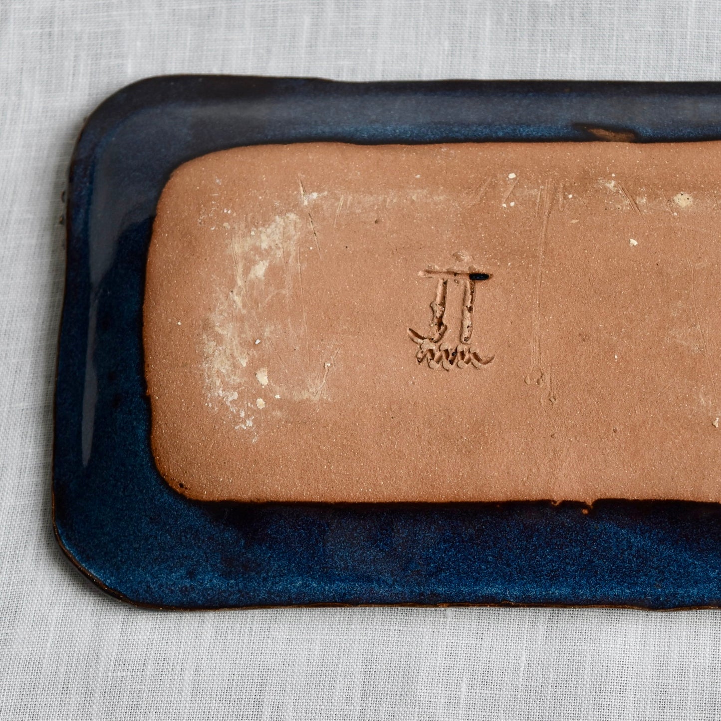 Medium Dark Blue Birch Dish by Jan Toscano