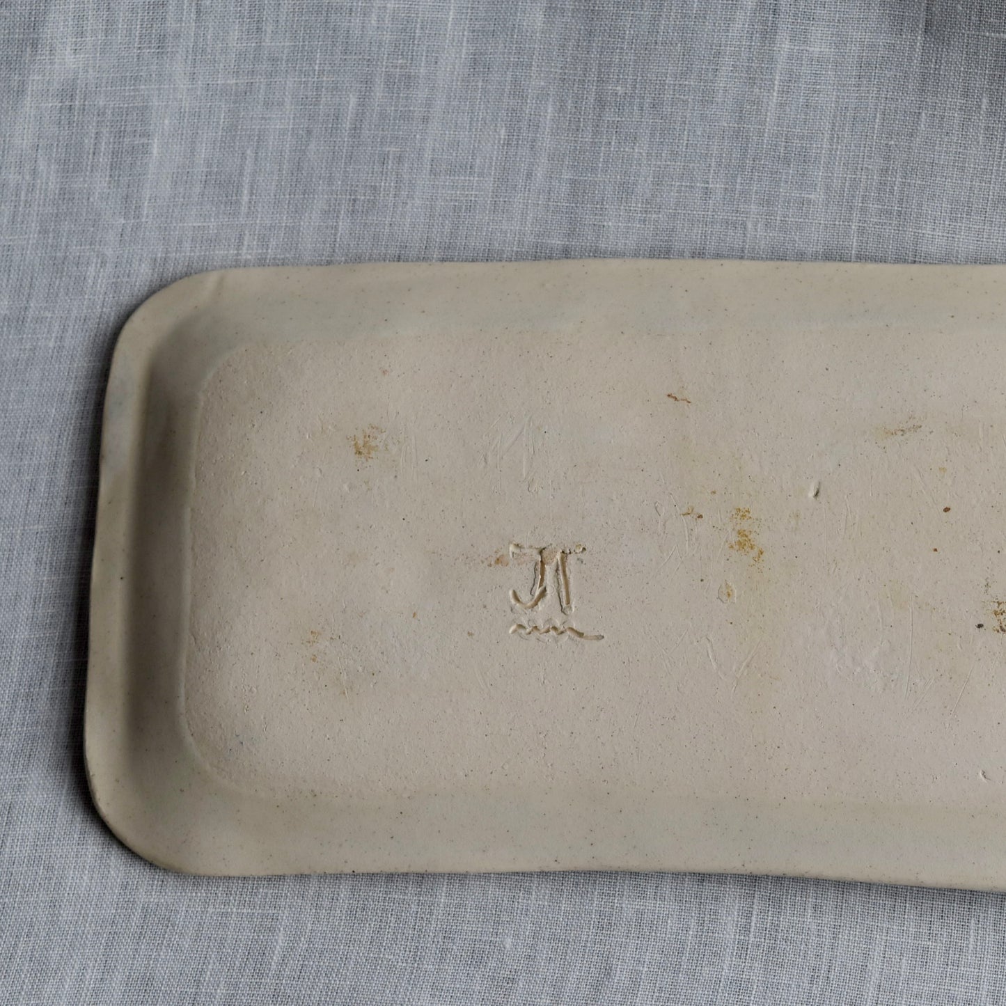 Medium Dark Blue Evergreen Dish by Jan Toscano