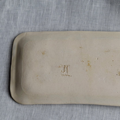 Medium Dark Blue Evergreen Dish by Jan Toscano