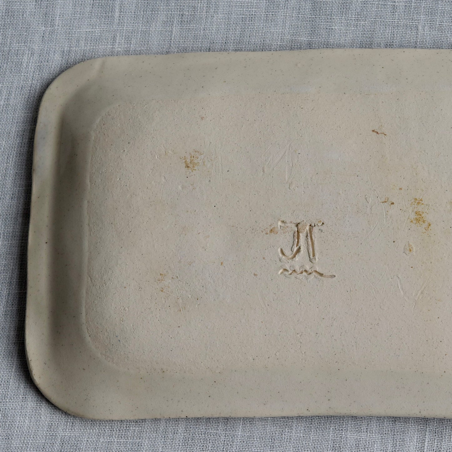 Medium Dark Blue Evergreen Dish by Jan Toscano