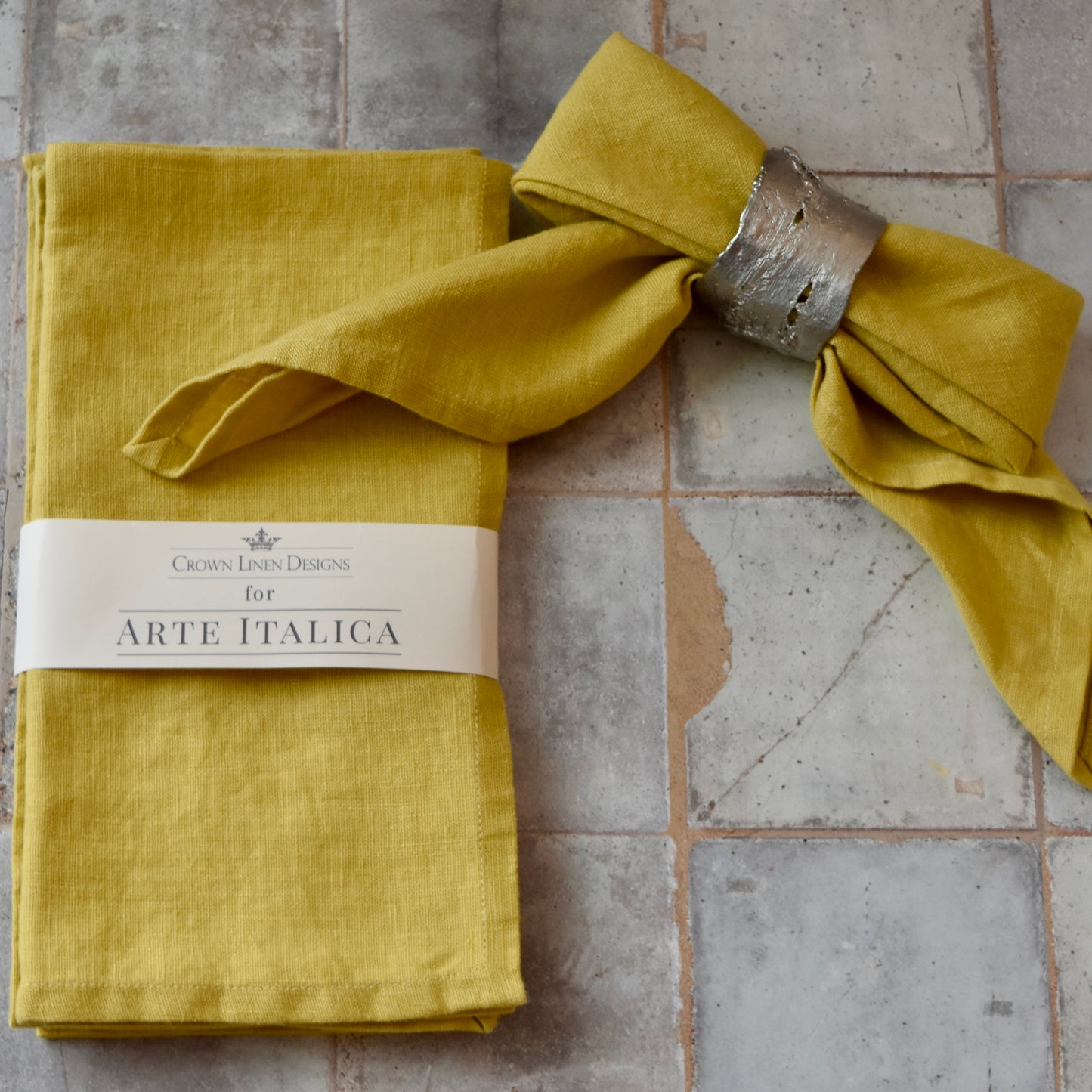 Washed Linen Napkin Set by Arte Italica & Crown Linen Designs