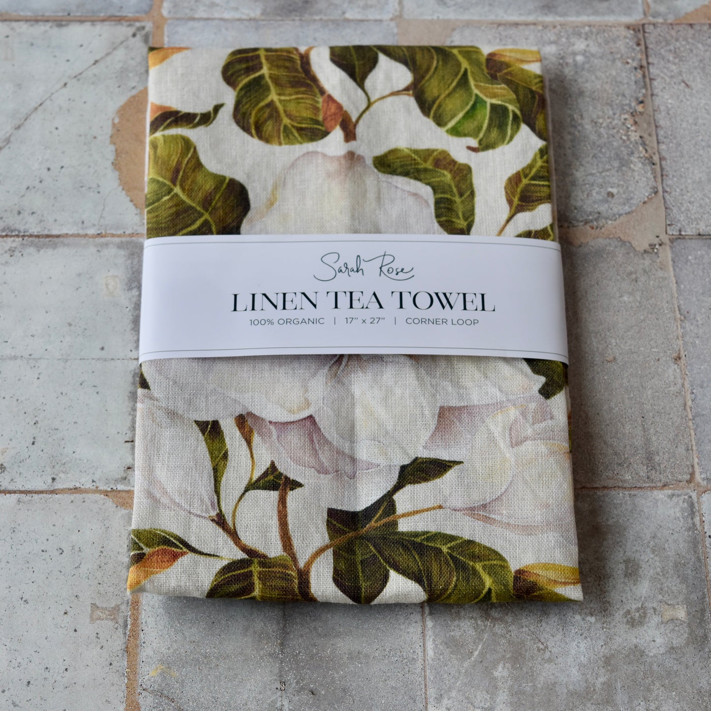 Organic Linen Tea Towel by Sarah Rose