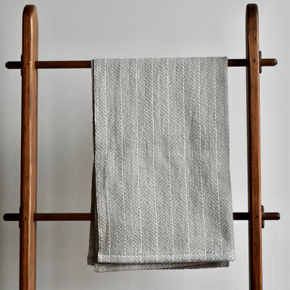 Tea Towel / Hand Towel Gray and White by Kristina Nichols