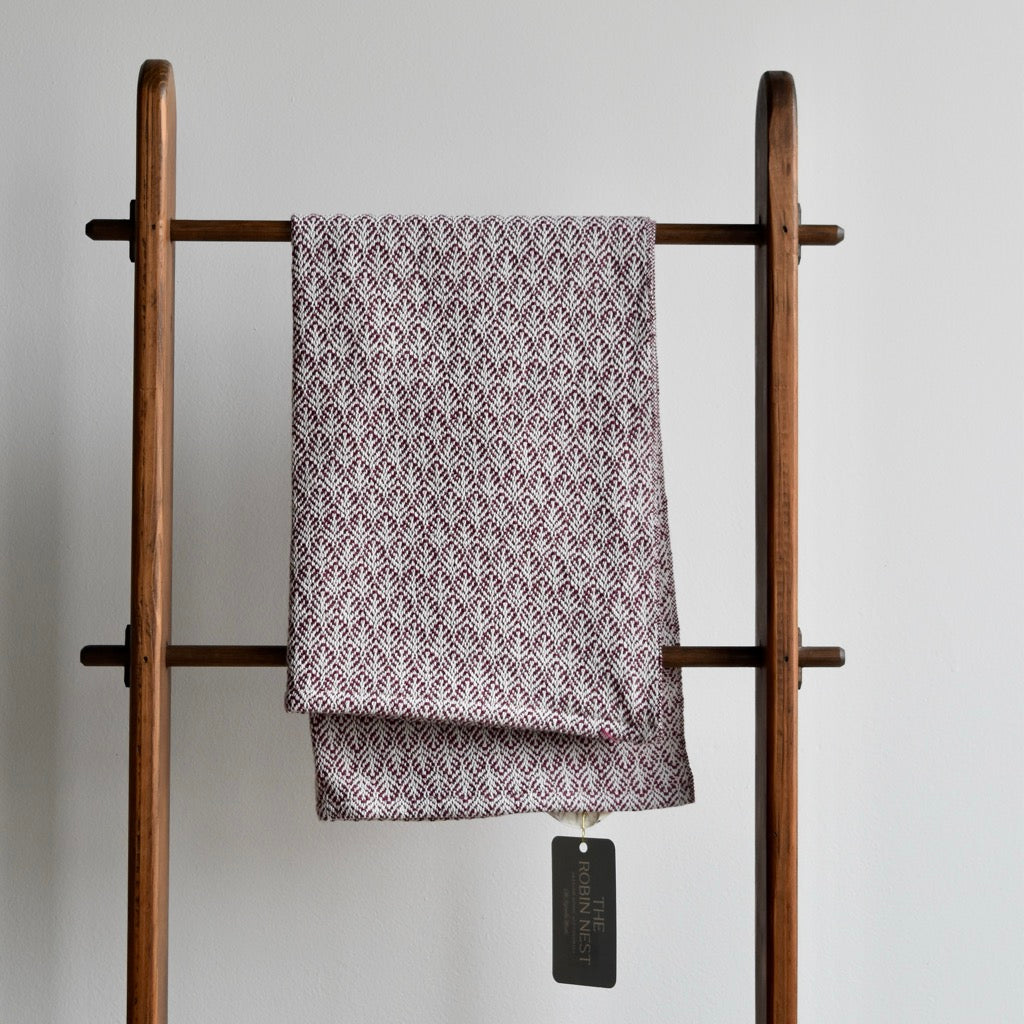 Cotton Tea Towel / Hand Towel in Raspberry by Kristina Nichols