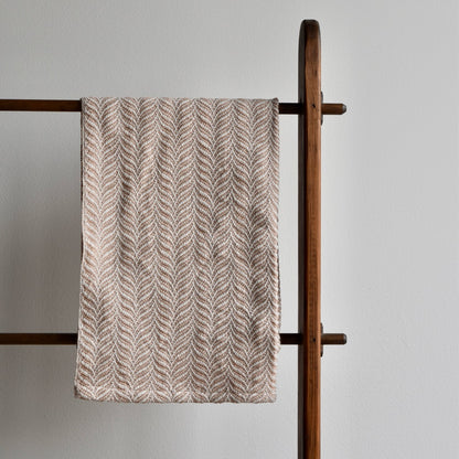 Cotton Tea Towel / Hand Towel Beige and White by Kristina Nichols