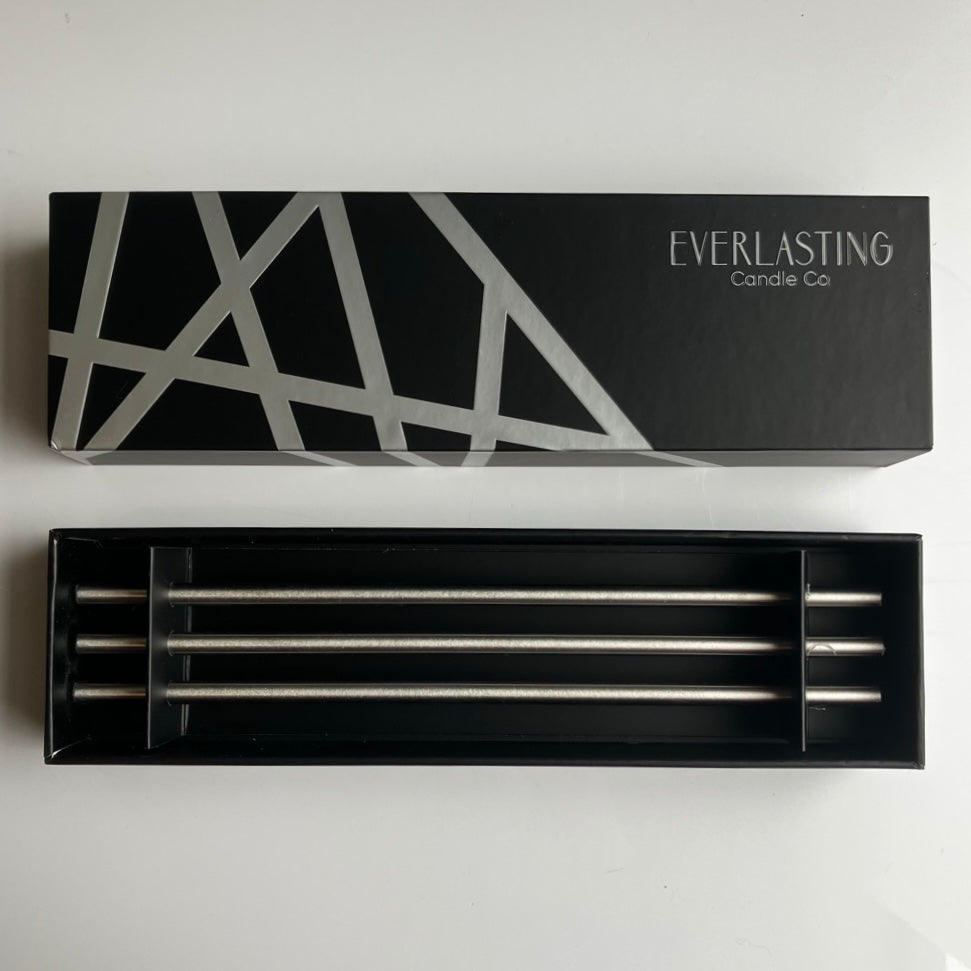 Silver Reusable Steel Candles by Everlasting Candle