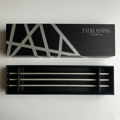Silver Reusable Steel Candles by Everlasting Candle