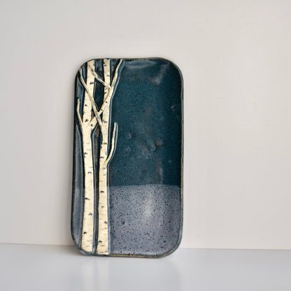 Extra Small Two Tone Blue Birch Dish by Jan Toscano
