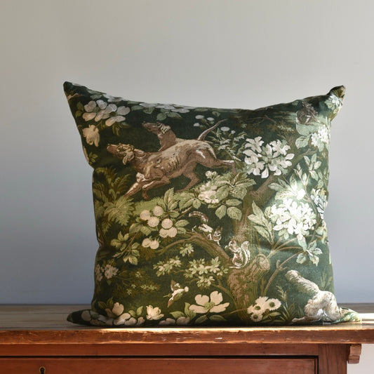Hound Meadow Throw Pillow by Schumacher