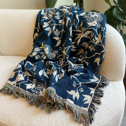 Wren Throw Blanket in Tidesong By Kindly Woven