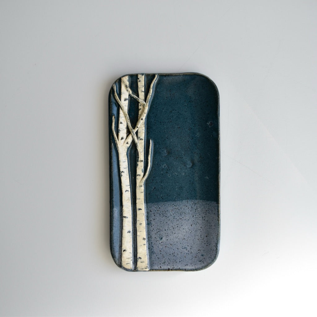 Extra Small Two Tone Blue Birch Dish by Jan Toscano