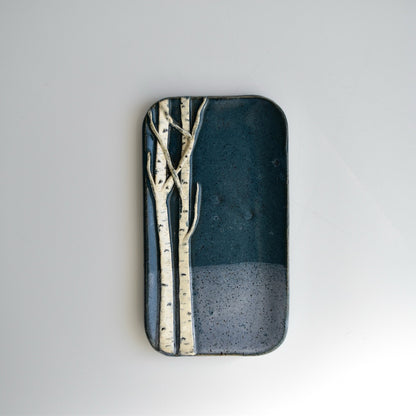 Extra Small Two Tone Blue Birch Dish by Jan Toscano