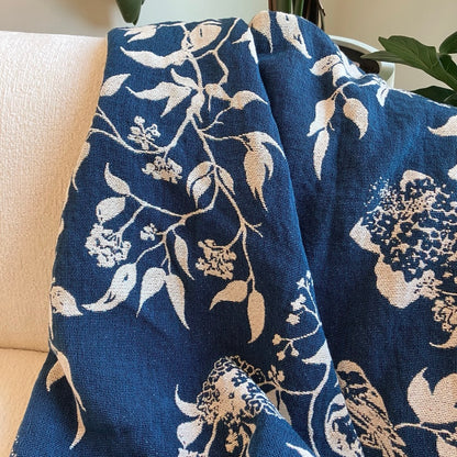 Wren Throw Blanket in Tidesong By Kindly Woven