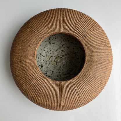 Sandstone Ribbed Ikebana Vase by Sombra