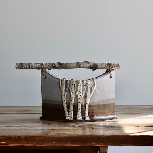 Autumn Tone Birch Basket by Jan Toscano