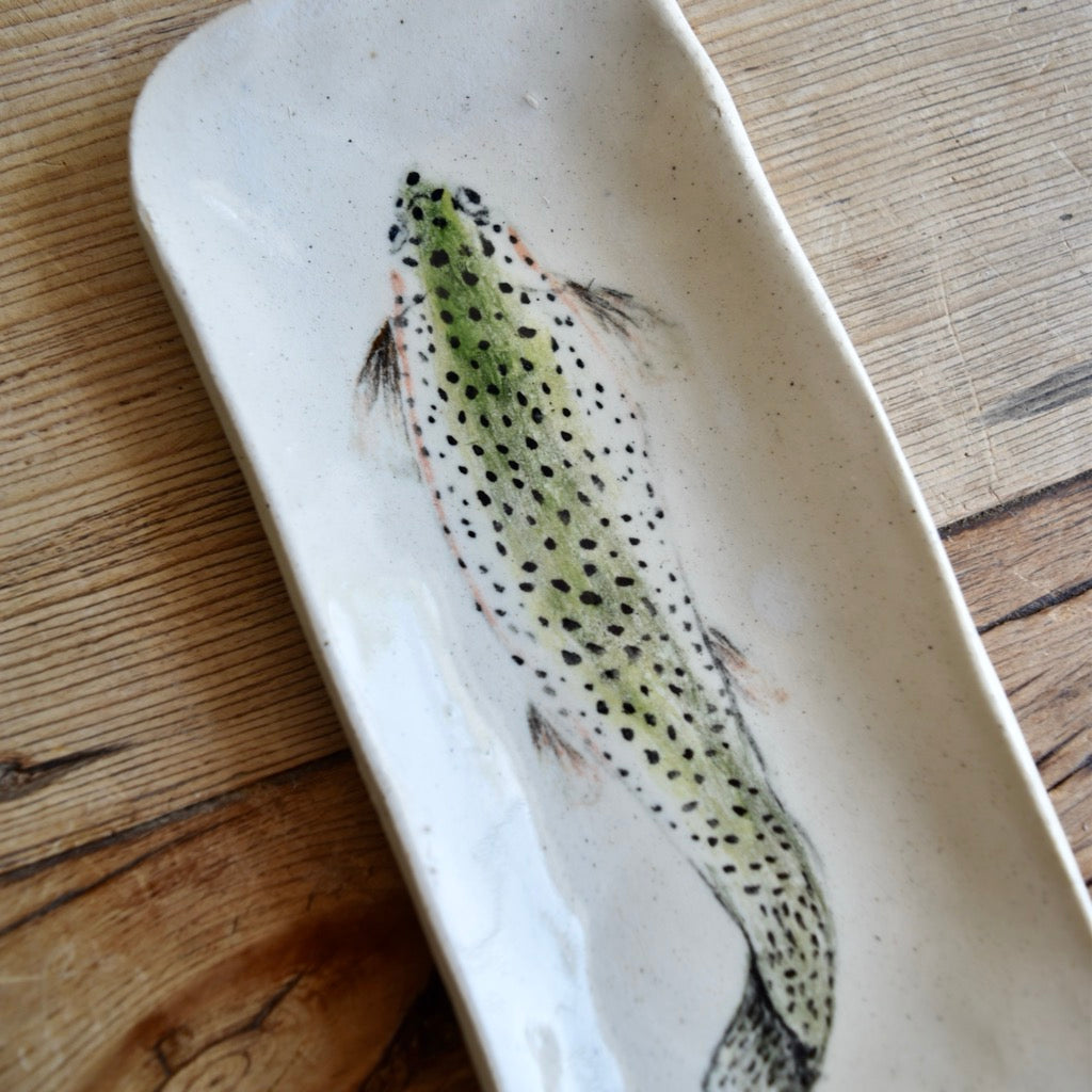 Extra Small Trout Dish by Jan Toscano