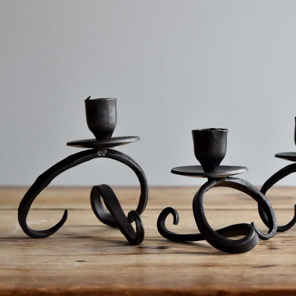 5” Sculpture Ball Taper Candle Holder by Blackthorne Forge
