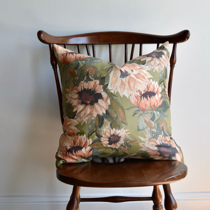 Decorative 100% Linen Pillow in Sunflowers by Glass Muriel