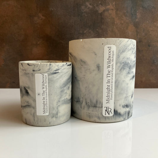 Midnight in Wildwood Candle in Concrete Vessel