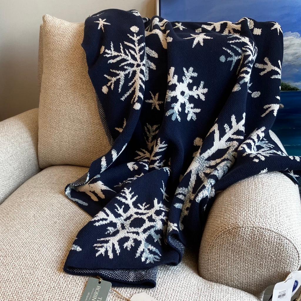 Nordic Snowflakes Throw Blanket by In2Green