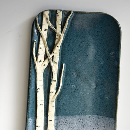 Extra Small Two Tone Blue Birch Dish by Jan Toscano