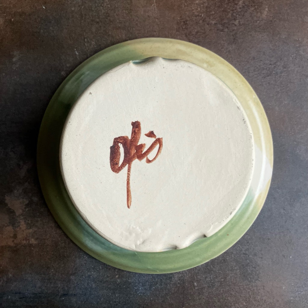 Large Ikebana Vase and Flower Frog by Otis Pottery