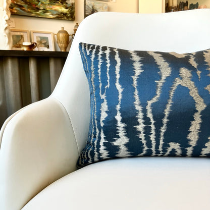 Midnight Faux Bois Pillow by Schumacher