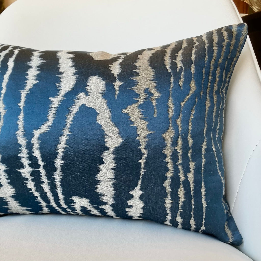 Midnight Faux Bois Pillow by Schumacher