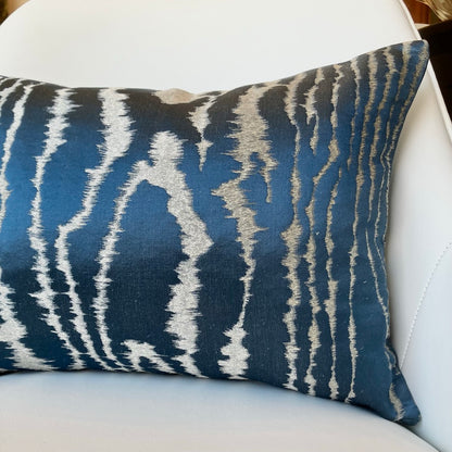 Midnight Faux Bois Pillow by Schumacher