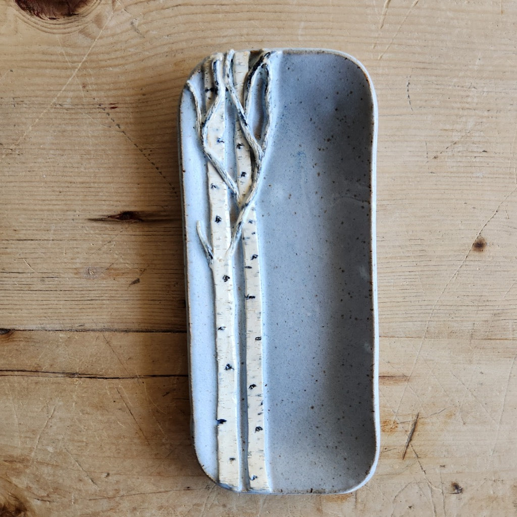 Extra Small Light Blue Birch Dish by Jan Toscano