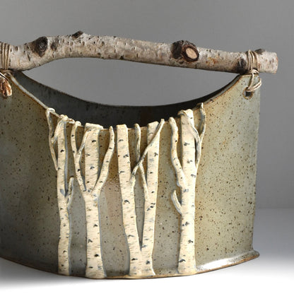 Gray Large Birch Basket by Jan Toscano