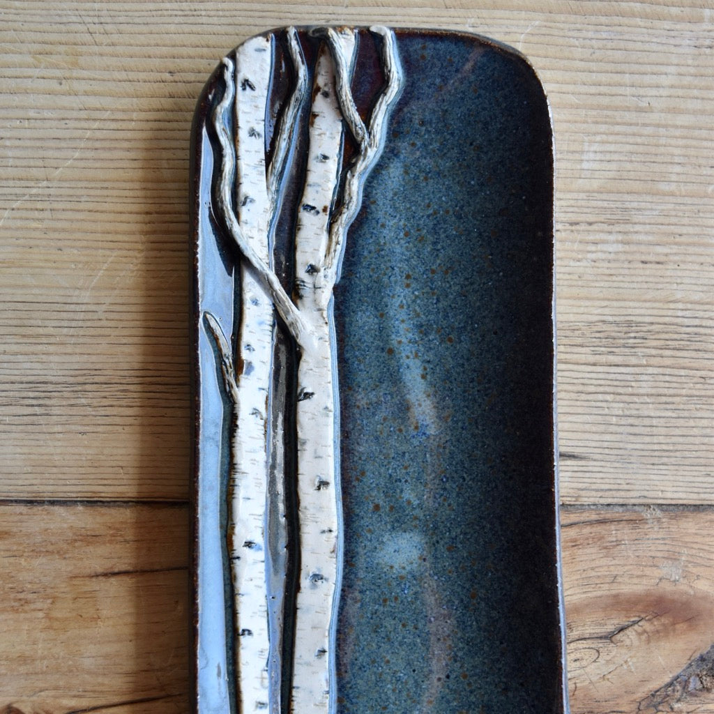 Extra Small Blue Birch Dish by Jan Toscano