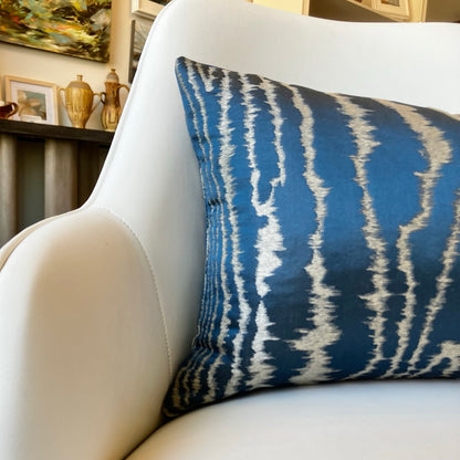 Midnight Faux Bois Pillow by Schumacher